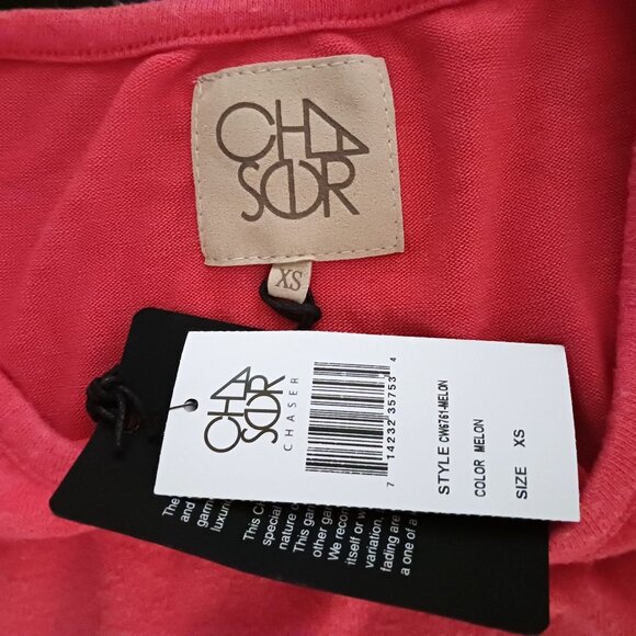 NEW Chaser Dolman Short Sleeve Pullover Top in Melon, S, Soft, Drawstring Hem - Picture 4 of 8